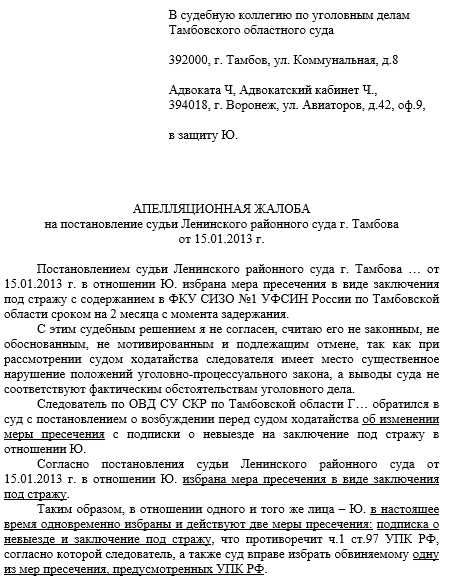 Как подать кассационную жалобу по уголовному делу: основные правила